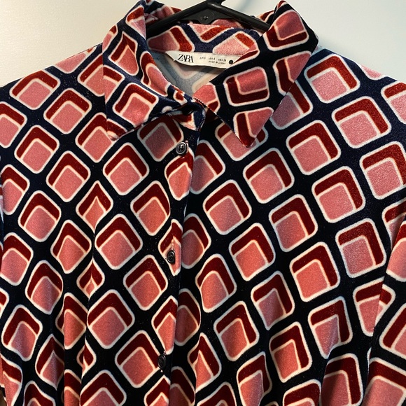 Retro 60s/70s-style Velvet Dress in pink - Picture 8 of 9